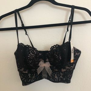 NWT Black lace bra top